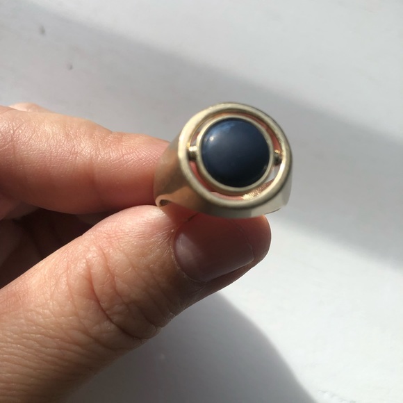 2 rings in 1 CAP MODERNE blue and turquoise SIZE 8 - Picture 1 of 3